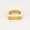Bague 59 Bague design carrée en or jaune 18k et diamants jonquille 58 Facettes