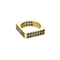Bague 59 Bague design carrée en or jaune 18k et saphirs bleus 58 Facettes