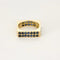 Bague 59 Bague design carrée en or jaune 18k et saphirs bleus 58 Facettes