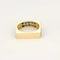 Bague 59 Bague design carrée en or jaune 18k et saphirs bleus 58 Facettes