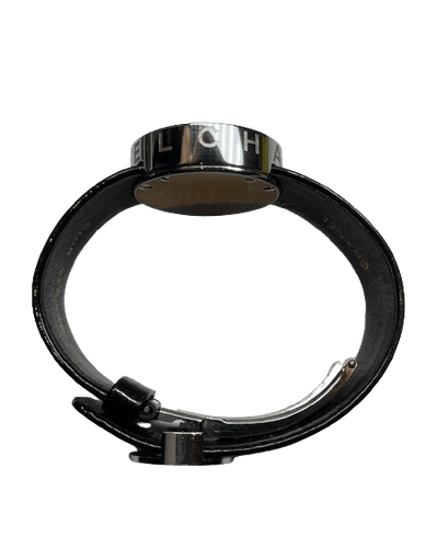 Montre Chanel La Ronde - Montre vintage en acier et cuir noir vernis 58 Facettes