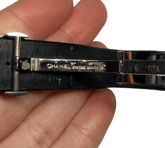 Montre Chanel La Ronde - Montre vintage en acier et cuir noir vernis 58 Facettes