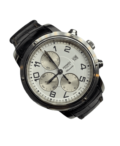 Montre Hermès Clipper - Montre chronographe automatique ref. CP1.910 58 Facettes
