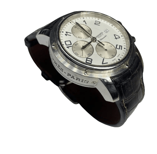 Montre Hermès Clipper - Montre chronographe automatique ref. CP1.910 58 Facettes
