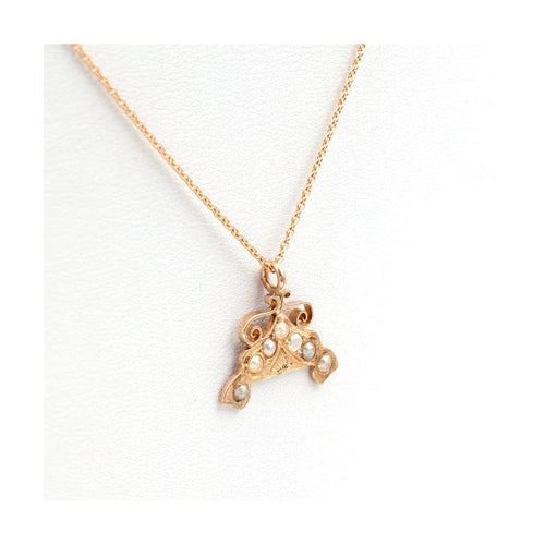 Collier Collier sur chaîne forçat en or rose 18K et demi-perles 58 Facettes