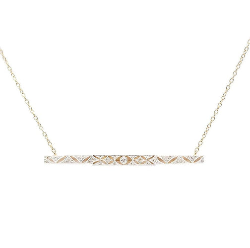 Collier Collier ligne de diamants en or gris et or jaune 18K 58 Facettes