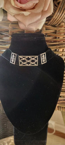 Collier Collier de chien Belle Époque en platine, or jaune et diamants 58 Facettes