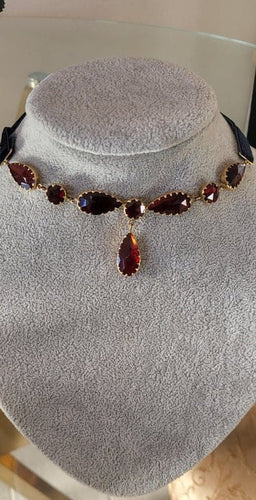 Collier Grenats de Perpignan - Collier vintage en or jaune 18 carats 58 Facettes
