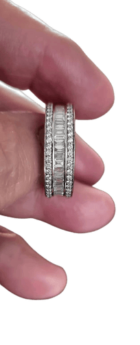 Bague 56 Alliance - Bague en or blanc 18 carats et diamants 58 Facettes