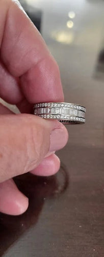Bague 56 Alliance - Bague en or blanc 18 carats et diamants 58 Facettes