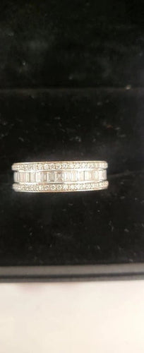 Bague 56 Alliance - Bague en or blanc 18 carats et diamants 58 Facettes