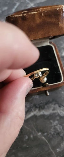 Bague 53 Belle Époque - Bague Toi et Moi en or blanc 18 ct, diamants et perle naturelle 58 Facettes