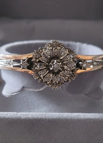 Bracelet Napoléon III - Bracelet en or rose 18 carats, argent et diamants 58 Facettes