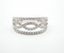 Bague 55 Bague bandeau ajourée en or gris 18 carats et diamants 58 Facettes