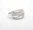 Bague 55 Bague bandeau ajourée en or gris 18 carats et diamants 58 Facettes