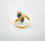Bague 56 Bague Toi et Moi en or jaune et saphirs étoilés 58 Facettes