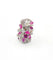 Bague 57 Bague florale vintage en or gris 18 carats, diamants et rubis 58 Facettes