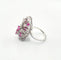 Bague 57 Bague florale vintage en or gris 18 carats, diamants et rubis 58 Facettes