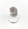 Bague 57 Bague florale vintage en or gris 18 carats, diamants et rubis 58 Facettes