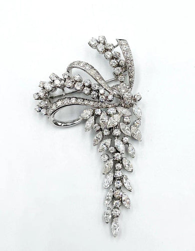 Broche Broche années 50 en or blanc et diamants 58 Facettes