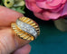 Bague 57 Bague rétro en or, platine et diamants 58 Facettes