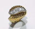 Bague 57 Bague rétro en or, platine et diamants 58 Facettes
