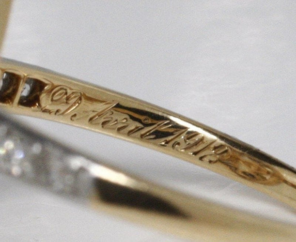Bague 55 Bague marquise Belle Époque en or et platine, diamants, saphirs et perle fine 58 Facettes
