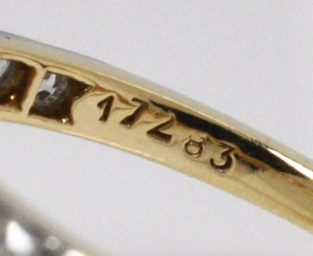 Bague 55 Bague marquise Belle Époque en or et platine, diamants, saphirs et perle fine 58 Facettes