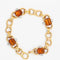 Bracelet Bracelet en or jaune 18 carats et platine, diamants et quartz citrines 58 Facettes