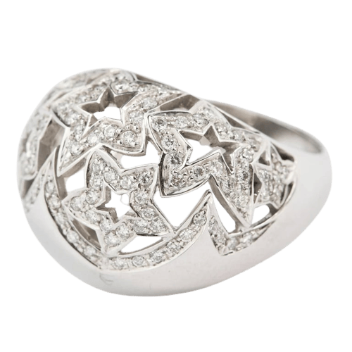 Bague 55 Bague en or blanc 18 carats et diamants 1,10 ct 58 Facettes