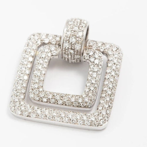 Pendentif Pendentif en or blanc 18 carats et diamants naturels 58 Facettes