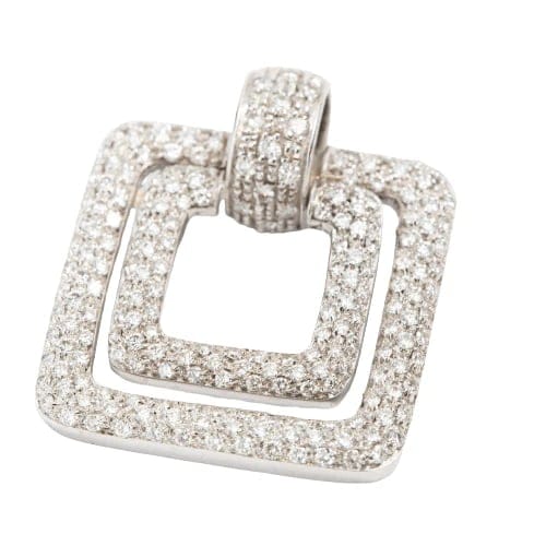 Pendentif Pendentif en or blanc 18 carats et diamants naturels 58 Facettes