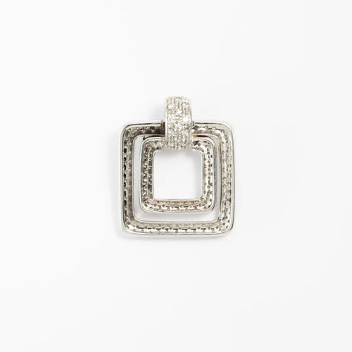 Pendentif Pendentif en or blanc 18 carats et diamants naturels 58 Facettes