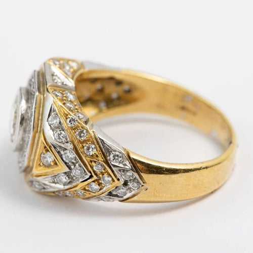 Bague 53 Bague en or jaune et blanc 18 carats et diamants 58 Facettes
