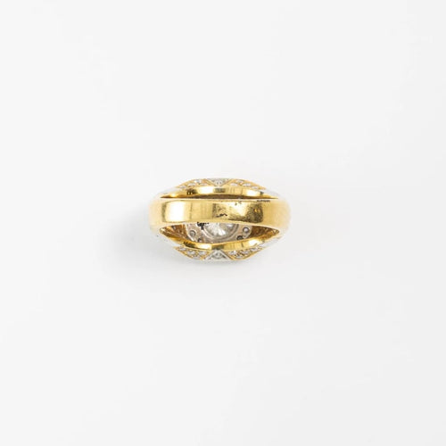 Bague 53 Bague en or jaune et blanc 18 carats et diamants 58 Facettes
