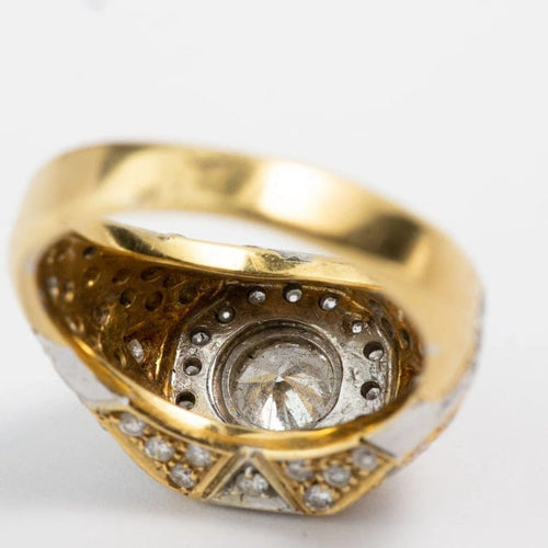 Bague 53 Bague en or jaune et blanc 18 carats et diamants 58 Facettes