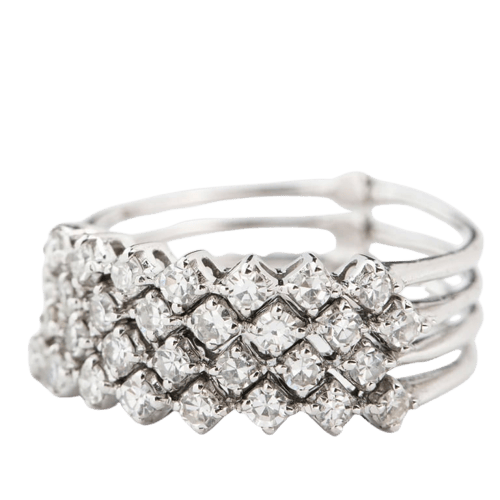 Bague 58 Bague multi-anneaux en or blanc 18 carats et diamants 58 Facettes