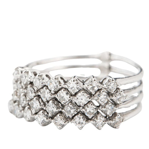 Bague 58 Bague multi-anneaux en or blanc 18 carats et diamants 58 Facettes