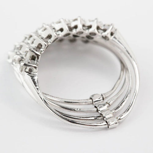 Bague 58 Bague multi-anneaux en or blanc 18 carats et diamants 58 Facettes