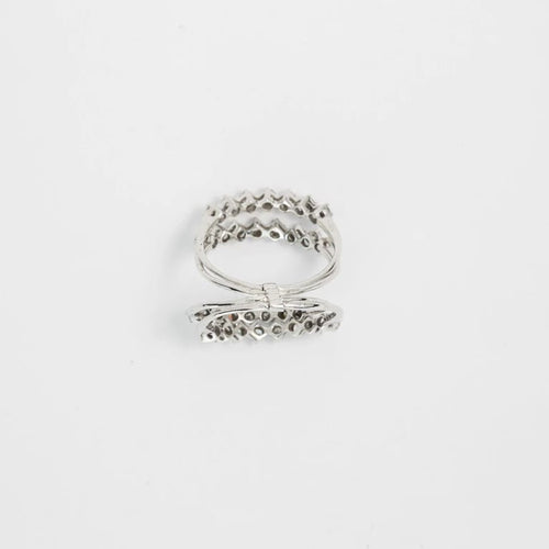 Bague 58 Bague multi-anneaux en or blanc 18 carats et diamants 58 Facettes