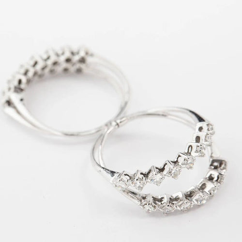 Bague 58 Bague multi-anneaux en or blanc 18 carats et diamants 58 Facettes