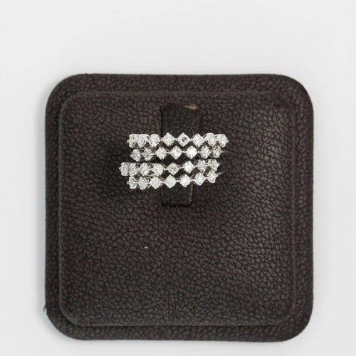 Bague 58 Bague multi-anneaux en or blanc 18 carats et diamants 58 Facettes