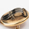 Broche Broche en or jaune 14 carats et émail noir 58 Facettes