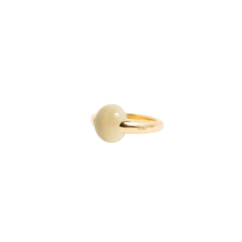 Bague 56 Pomellato - Bague cabochon en or jaune 18 carats et quartz jaune 58 Facettes