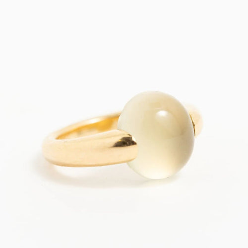 Bague 56 Pomellato - Bague cabochon en or jaune 18 carats et quartz jaune 58 Facettes