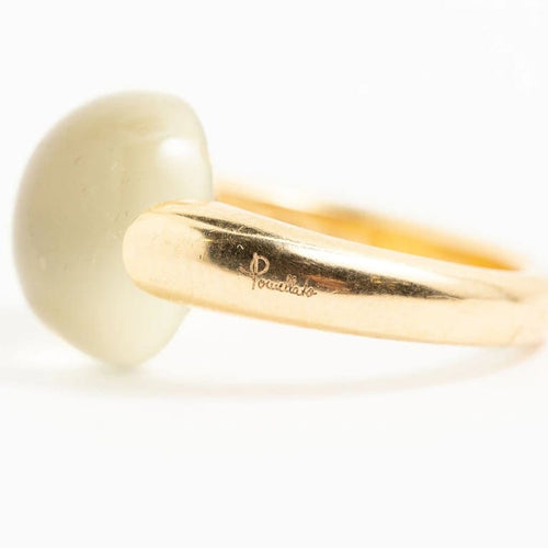 Bague 56 Pomellato - Bague cabochon en or jaune 18 carats et quartz jaune 58 Facettes