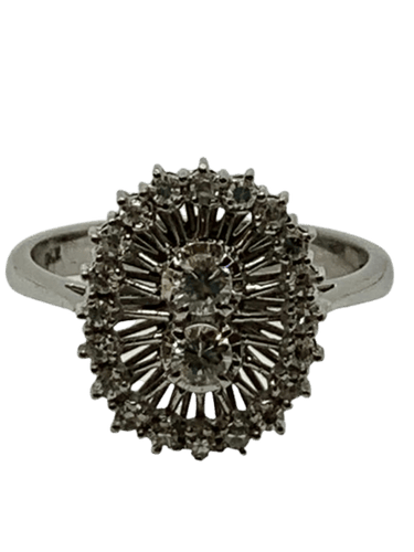 Bague 54 Bague vintage en or blanc 18 carats et diamants 58 Facettes
