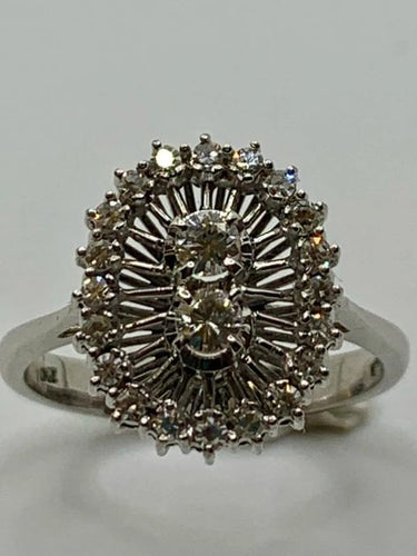 Bague 54 Bague vintage en or blanc 18 carats et diamants 58 Facettes