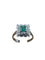 Bague 56 Bague vintage rectangulaire en or blanc 18 carats émeraude et diamants 58 Facettes