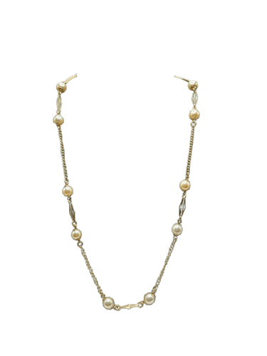 Collier Collier en or jaune 18 carats et perles naturelles 58 Facettes